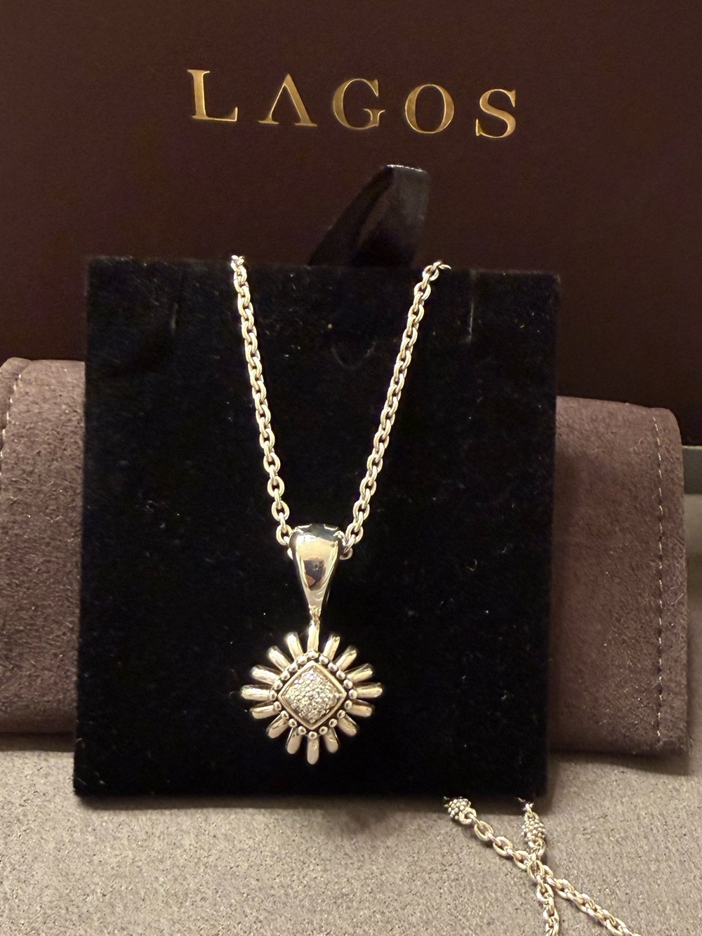 LAGOS Lagos Pret A Porter Sterling Silver Diamond Daisy Pendant